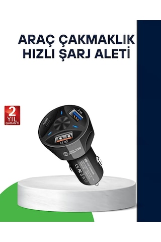 55w Hızlı Araç Şarj Cihazı Quick Charge 3.0 Ve Pd Destekli Renkli