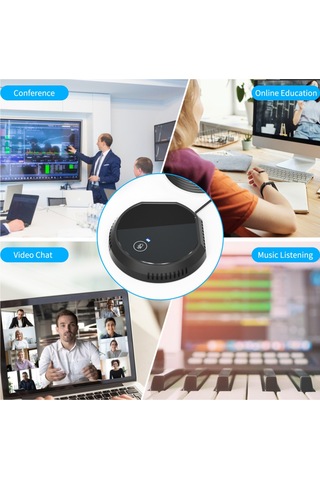 Mufunye Masaüstü Usb Konferans Mikrofonu 360 Çok Yönlü Kondansatör Tak Ve Çalıştır Pc Bilgisayar Mikrofonu