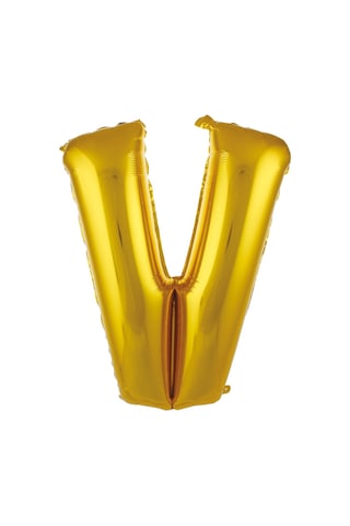 Folyo Harf Balon Gold Renk 40 İnc 100 Cm Helyum Uyumlu V