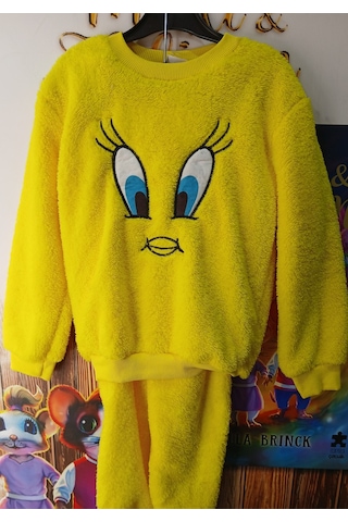 Çocuk Peluş Eşofman Takımı Civciv Peluş Sarı