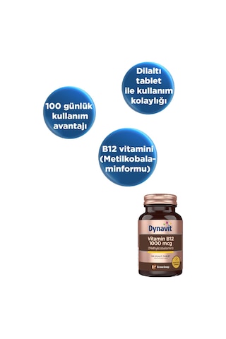 Dynavit Vitamin B12 1000Mcg 100 Dilaltı Tablet