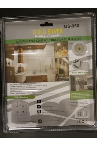 Beyaz 3'lü Uzaktan Kumandalı Sensörlü Led Aydınlatma