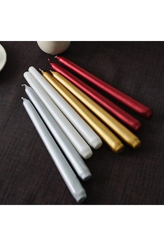 4pcs Candle Metalik Renkler Şamdan Mum 25cm 5047 Çok Renkli
