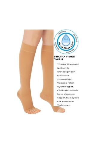 Variteks Diz Altı Varis Çorabı Burnu Açık (Orta Basınç) 912