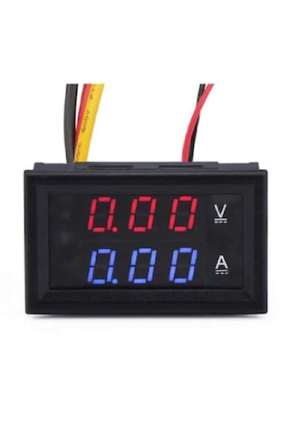 0-100v Dc 10a Dijital Voltmetre Ampermetre Kırımızı / Mavi