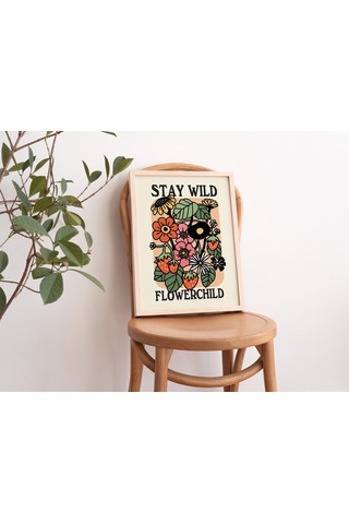 Retro Vahşi Çiçek Posteri, Botanik Baskı, Çiçek Pazarı Posteri, Çiçek Baskısı