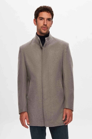 D's Damat Ds Damat Regular Fit Gri Hakim Yaka Kaşe Kaban 5HF08ORT10002 Gri
