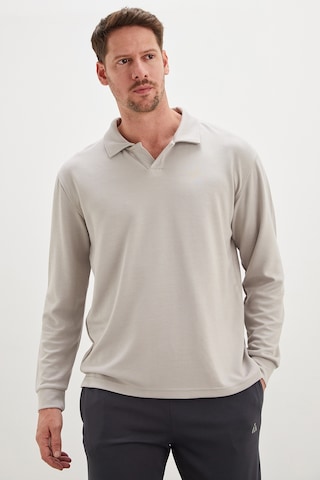 Fullamoda Basic Apaş Yaka Modal Sweatshirt Gri