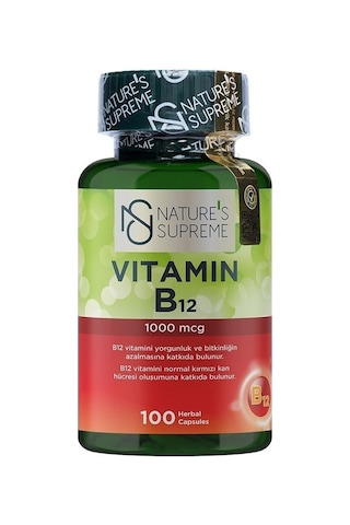 Natures Supreme Vitamin B12 1000 Mcg 100 Kapsül Aromasiz