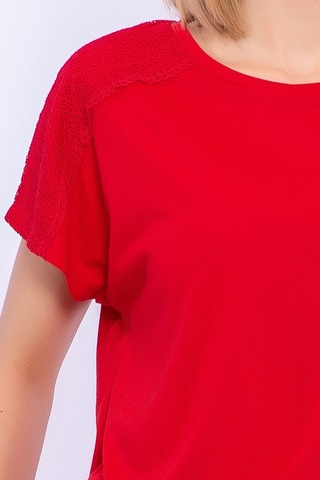 Arnetta Hibiskus Çiçek Desenli Kırmızı Kadın Pijama Takımı 5274-28930 Kırmızı