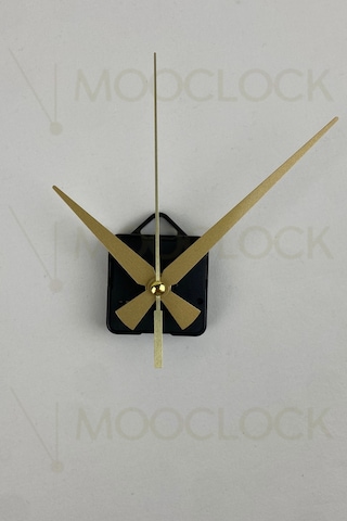 Saat Makinesi, Akar Sessiz Duvar Saati Mekanizması, 22 Mm Şaft, Akrep-yelkovan-saniye- Askılı Gold
