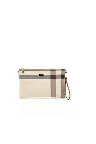 Silver Polo Sp1034 Kadın Portföy & Clutch Ekose Krem-taba