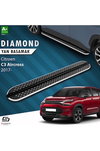 S-dizayn Citroen C3 Aircross Diamond Krom Yan Basamak 183 Cm 2017 Üzeri