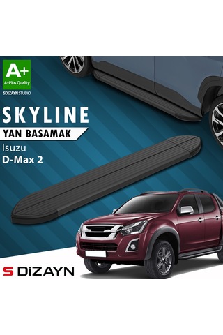 S-dizayn Isuzu D-max 2 Skyline Siyah Yan Basamak 203 Cm 2012-2019 A+ Kalite