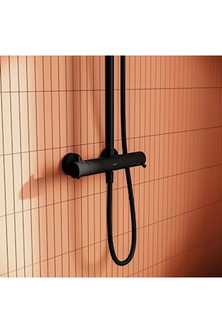 VitrA Aquaheat Bliss 240 2f Duş Kolonu Ve Termostatik Duş Bataryası Sistemi Mat Siyah A4720536 Siyah