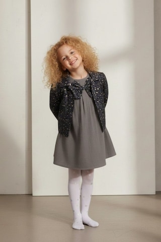 Mnk Baby & Kids Ceketli Elbiseli Kız Çocuk Takımı M00794 Gri