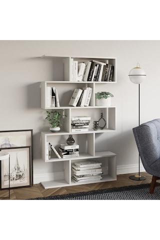 Decormet Nilüfer Kitaplık Beyaz Beyaz