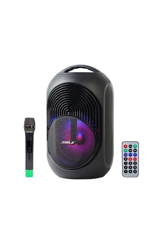 Shile Sl-2018a El Mikrofonlu-kumandalı Usb/sd/bt Işıklı Taşınabilir Şarjlı Seyyar Anfi Diğer