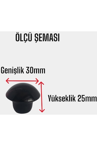 15 Adet Siyah Mantar Düğme Kulp Mobilya Çekmece Dolap Kapak Kulbu Metal Kulp Aksesuarları Vidalı