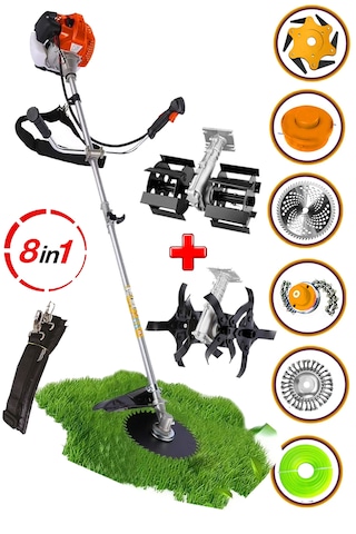 Staxx Germany ST20HP2 Benzinli Yan Tırpan + 2 Çapa Başlıklı 8 Parça Set