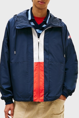 Tommy Jeans Oversize Fit Logolu Kapüşon Yaka Mont Erkek Mont Dm0dm22736 C1g Lacivert