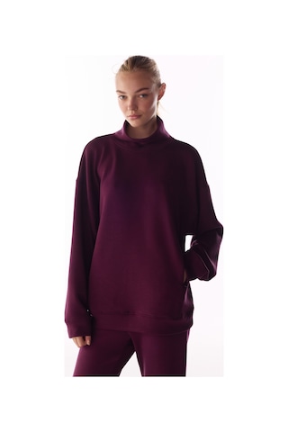 Penti Bordo İpeksi Dokunuş Silky Touch Rahat Yaka Sweatshirt