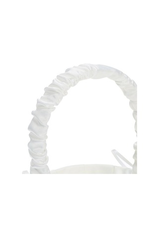 Novahub Beyaz Saten Düğün Çiçek Kızı Sepeti, Çiçekli Dekorasyon Düğün Malzemeleri