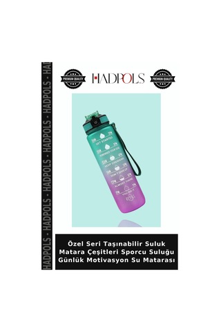 Özel Seri Taşınabilir Suluk Matara Çeşitleri Sporcu Suluğu Günlük Motivasyon Su Matarası Çok Renkli
