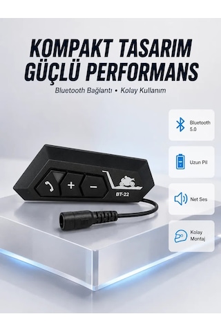 Bt22 Motosiklet Kask İçi Bluetooth Kulaklık İnterkom Destekli Yeni Nesil 92428535