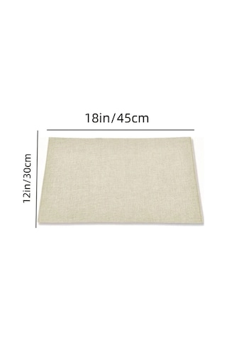 Willowhaven 12x18 İn 12'li Sublimasyon Masa Örtüsü Yıkanabilir Linen Sofra Bej