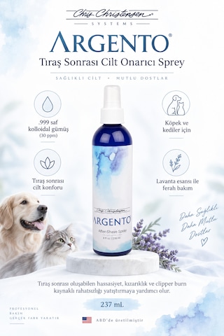 Chris Christensen Systems Argento Kedi Ve Köpek Tıraş Sonrası Cilt Onarıcı Sprey 237 Ml