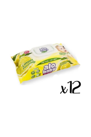 Alobaby Alo Baby Islak Havlu 90Lı*12 Limon