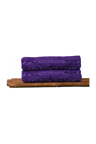 Mulberry Bambu Havlu %100 Organik Bambu Havlu Seti 50 x 90 - 6'lı Paket Premium Ultra Yumuşak Dekoratif Mor