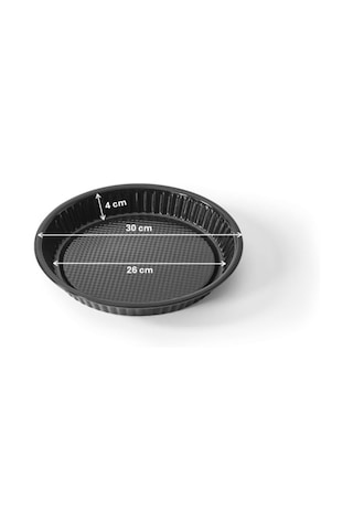 Cook-lab 30cm Sağlıklı Emaye Kaplama Tart Turta Kek Kalıbı Siyah Çok Renkli