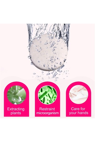 Yaozixa El Sabunu Fırçılı Tabletler - 10 Adet/poşet, Köpük Oluşturucu Flakonlu, Derin Temizleme, Nemlendirici, Alkolsüz Beyaz