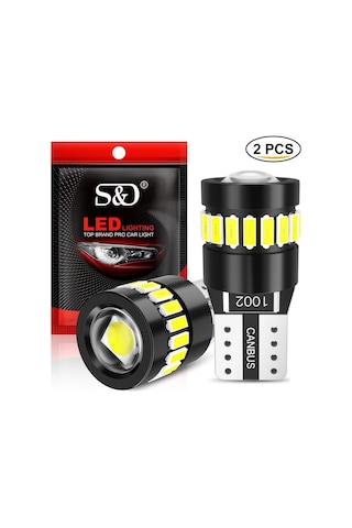 jmsstore 2 Adet W5w T10 Led Ampuller Canbus 3014 + 3030 18smd 6000 K 168 194 Led 5w5