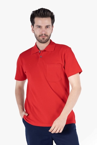 Polo Yaka T-shirt %100 Pamuk Cepli Kırmızı