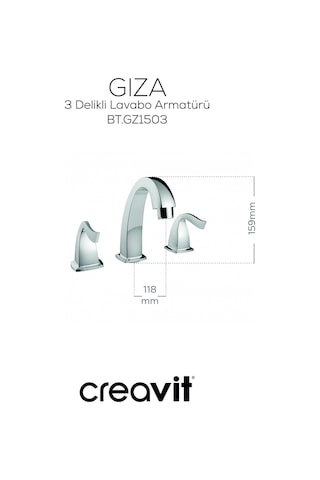 Creavit Giza Lavabo Armatürü Krom 3 Delikli Sifonlu Bt.gz1503