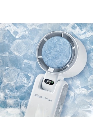 Xuweiwei 2025 Yeni Kahverengi Şarj Edilebilir El Tipi Dijital Ekranlı Turbin Fan Güçlü Taşınabilir Type C 12 Saat Pil Ömrü