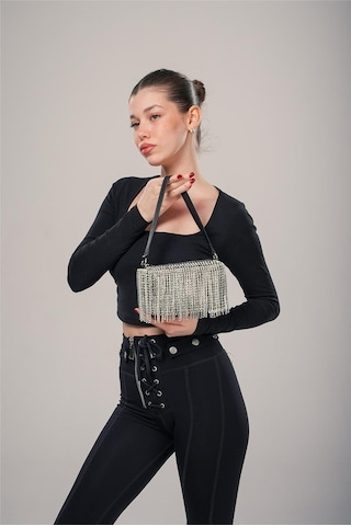 Ççs Kadın 17769 Omuz Askılı El Çantası GÜMÜŞ