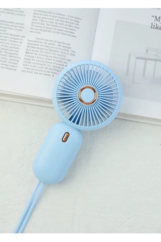 Avuç İçi Taşınabilir Şarjlı Mini Vantilatör El Fanı Mavi Ym88196