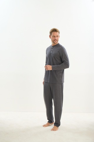 Sevim Erkek Uzun Kol Antrasit Pijama Takım C2t4n5o9 001