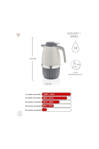 Star Termos Elegant Serisi - Gri - 2 Lt Cam Termos Ste-6159 Gri