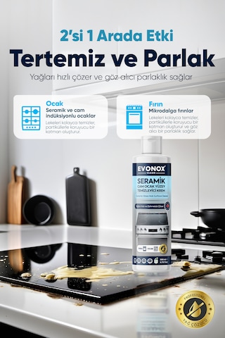 Clean Seramik Cam Ocak Yüzey Temizleyici Krem 200 Ml Tekli