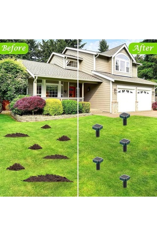 Monyee 8 Adet Yeşil Plastik Güneş Enerjili Ultrasonik Hayvan Kovucu - 40 Fit Çaplı, Kimyasız, Hava Dayanıklı, 5 Gün Süre İle Çalışır