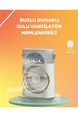 Hubrendy Mini Klima Fan Usb'li, 7 Renk Gece Işığı, 3'ü 1 Arada Fonksiyon