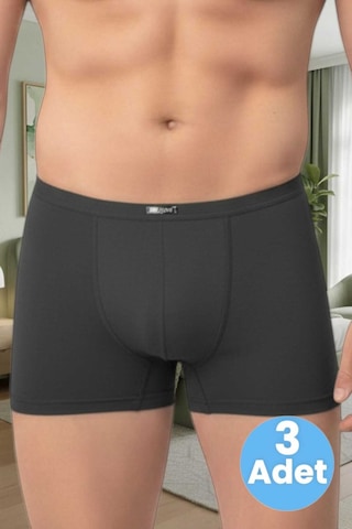 Uniquetrenders Erkek Pamuklu 3'lü Modal Boxer Antrasit