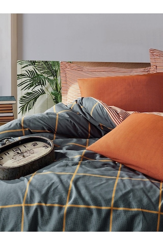 Modern Çift Kişilik Nevresim Takımı Stark Tarçın