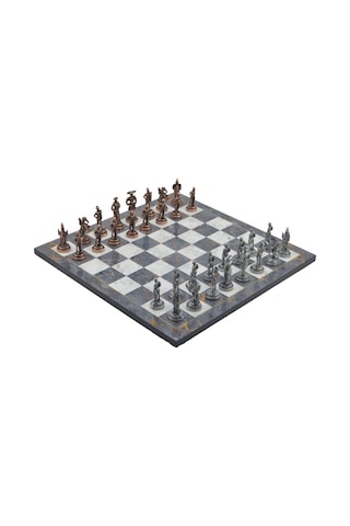 Gifthome Metal Satranç Takımı-seti orta ispanyol antik gri Mermer