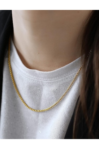 Sefa Gold 14 Ayar Altın Klasik Küp Zincir Kolye 3 Mm